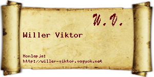 Willer Viktor névjegykártya